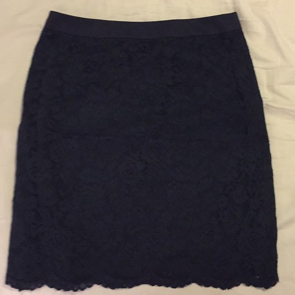 The Limited Navy Lace Pencil Skirt - Picture 6 of 7